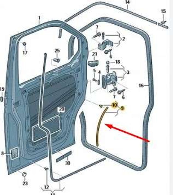 Dør tetning venstre OEM VW T5